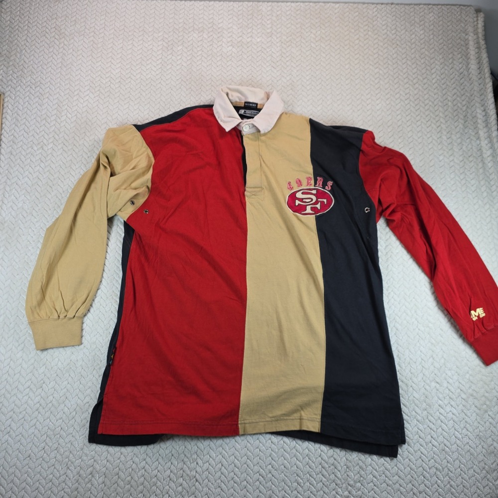 Vintage Mirage San Francisco 49ers Rugby Shirt XL Colorblock NFL Long Sleeve